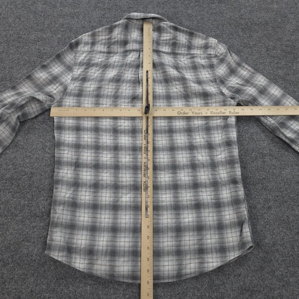 Johnnie O Shirt Mens Medium Gray Plaid Burruss Top Shelf Cotton Button Up Casual